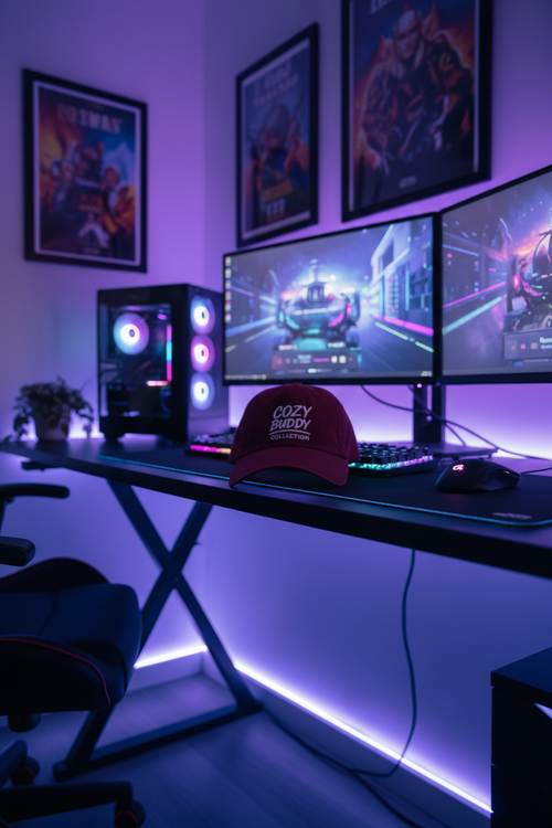 Cozy Buddy Red Cap Gamer Room